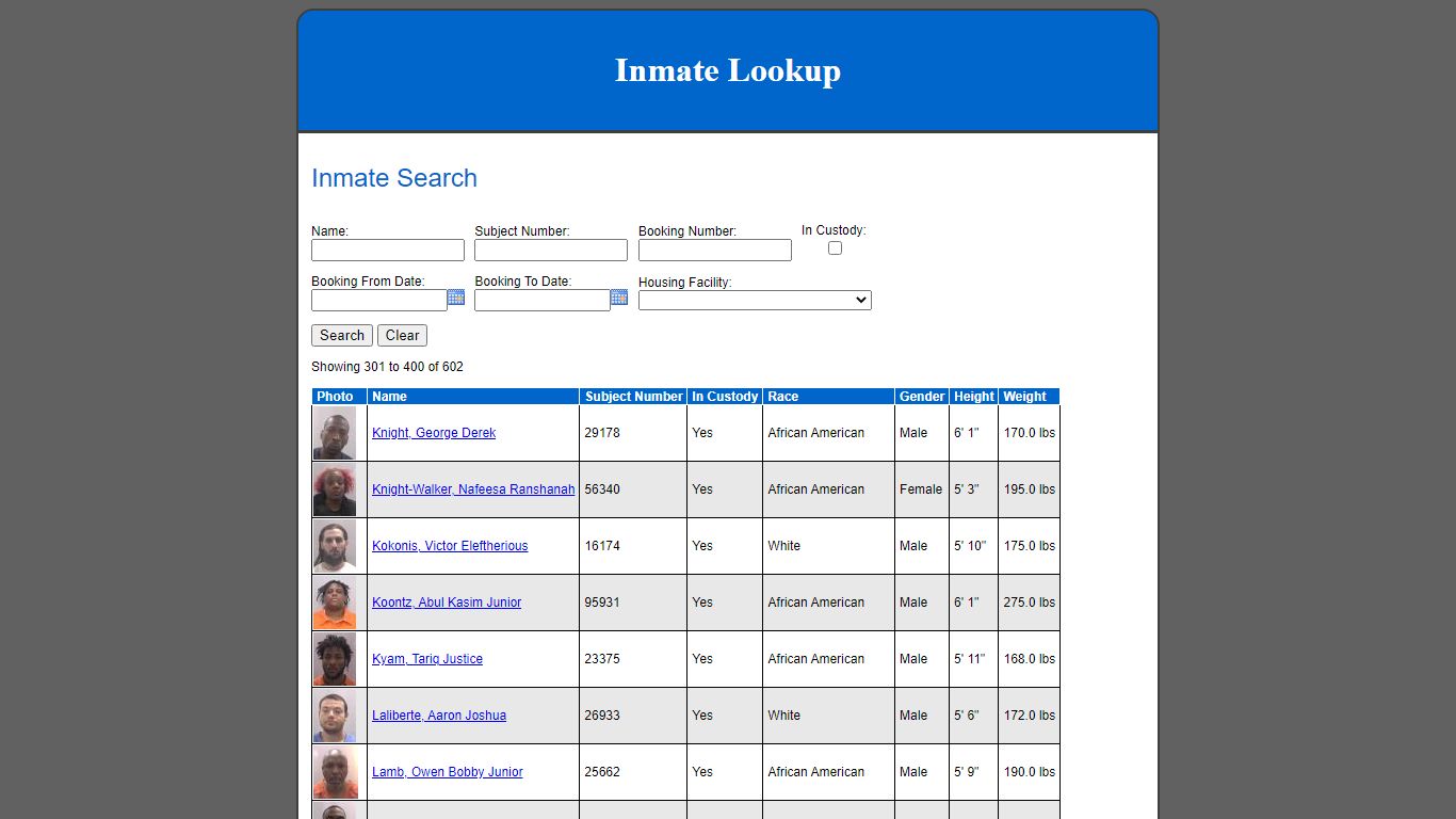 Inmate Search - Chesapeake, Virginia